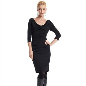 White House Black Market black ruched dress